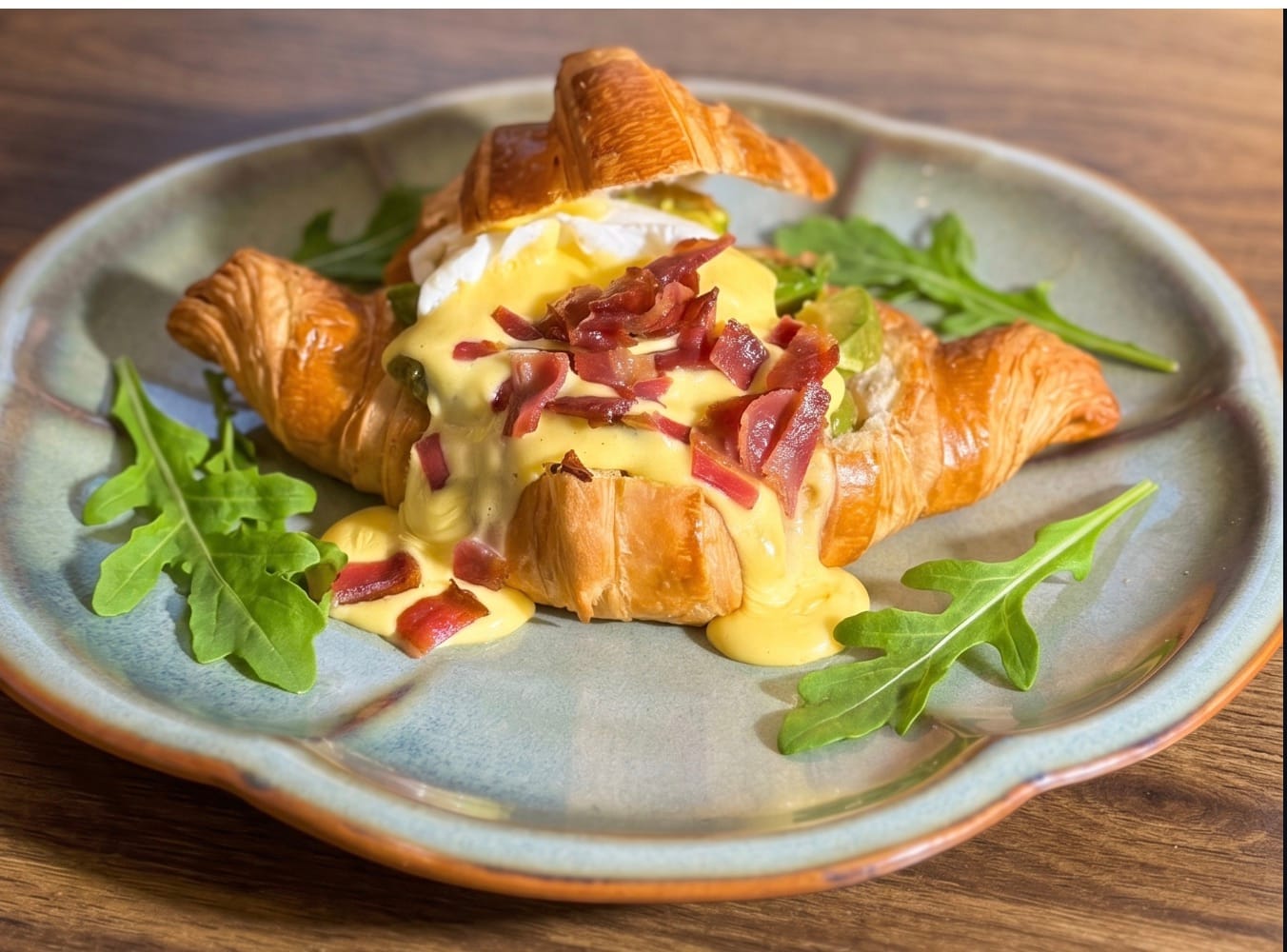 Egg Benedict Croissant served at Gấu Kafe