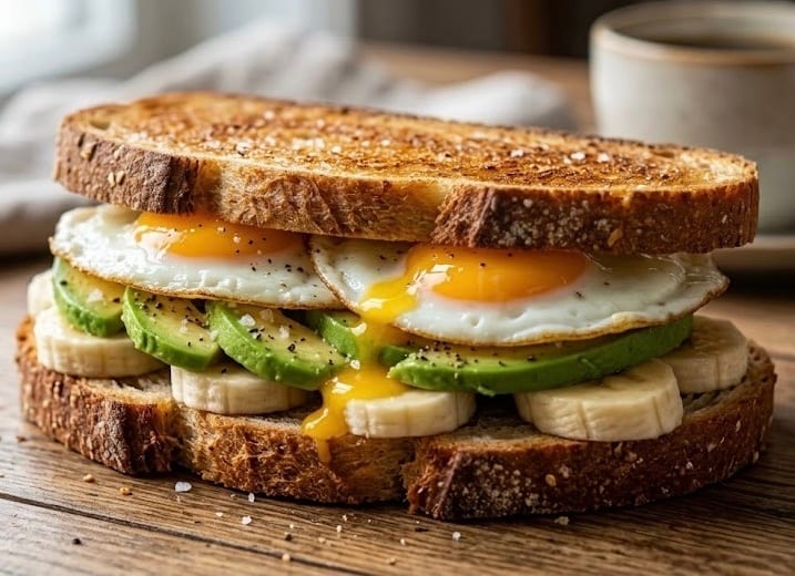Sandwich Bơ Chuối Kèm Trứng