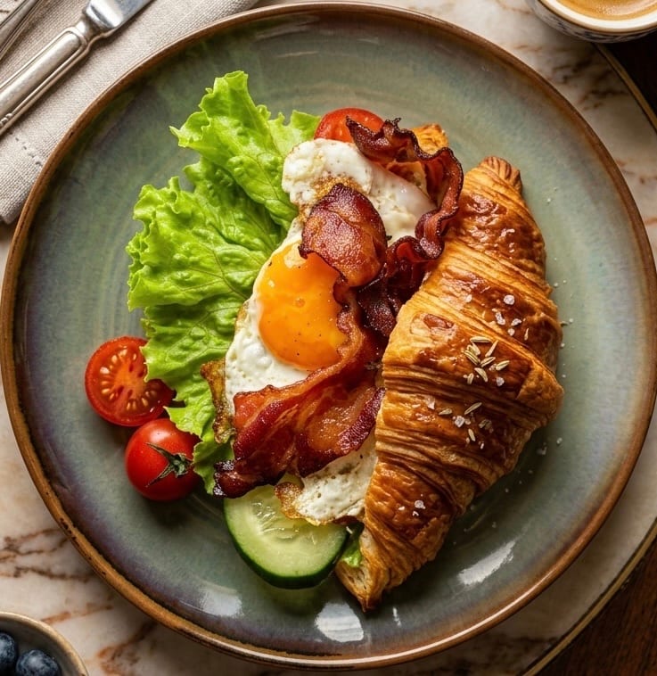 Bánh Sừng Trâu Thịt Ba Rọi Kèm Trứng